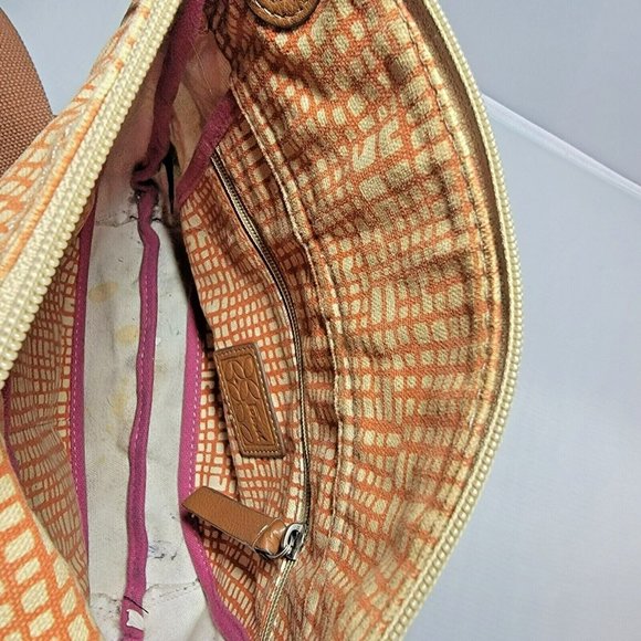 Fossil Multicolor Zip Bucket Purse Medium Large Floral Flower Crossbody Shoulder - Picture 8 of 9